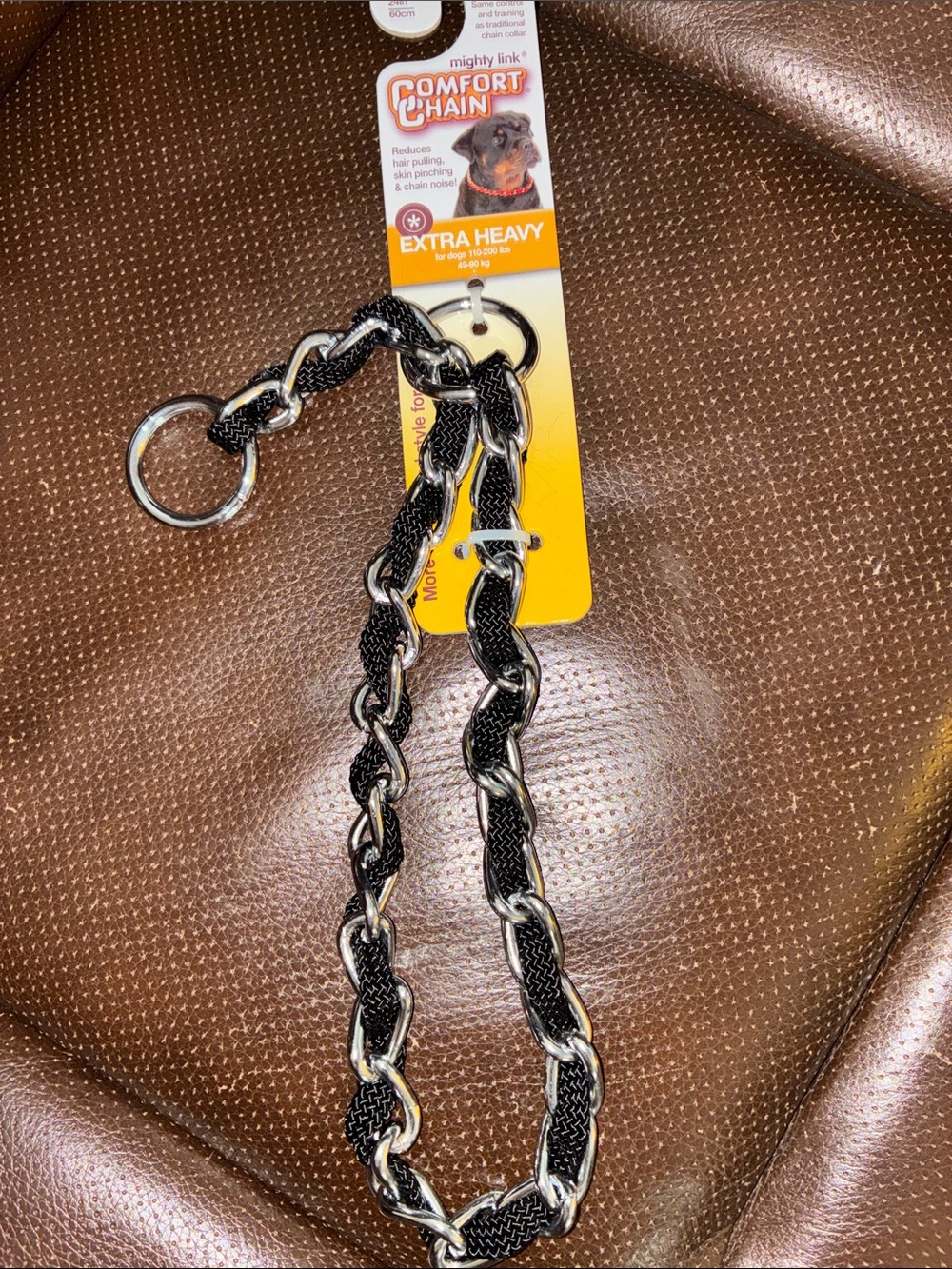 Petmate Comfort Chain Extra Heavy Black and Silver Dog Training Collar